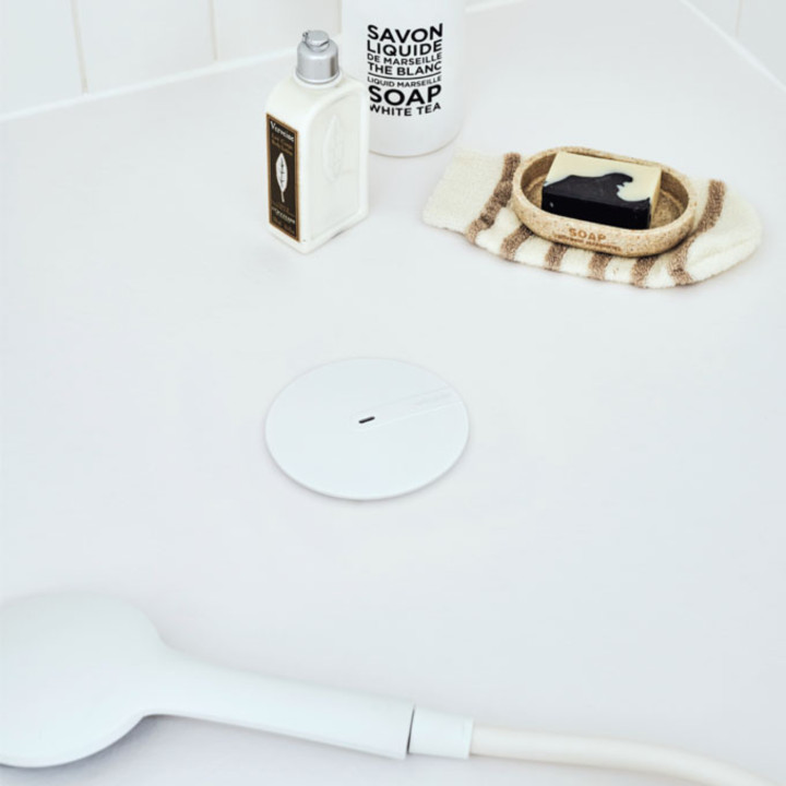 Bonde de douche horizontale extraplate 58 mm diam. 90 - blanc mat - 30724954