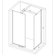 Ensemble double paroi de douche fixe italienne + retour latéral 80x195 cm aluminium chromé verre securit 8 mm réversible