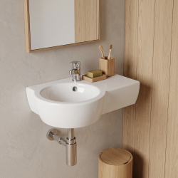 Lavabo gain de place 49.5 cm avec vasque décentré à gauche - Nano