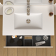 Meuble salle de bain 80 cm A poser - Plan vasque céramique - Cachemire mat - Karaib 2