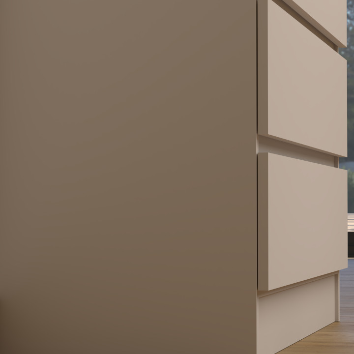 Meuble salle de bain 80 cm A poser - Plan vasque céramique - Cachemire mat - Karaib 2