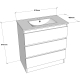 Meuble salle de bain 80 cm A poser - Plan vasque céramique - Cachemire mat - Karaib 2