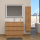 Meuble salle de bain 100 cm A poser - Plan vasque c&eacute;ramique - Effet bois stri&eacute; - Karaib 2
