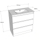 Meuble salle de bain 100 cm A poser - Plan vasque céramique - Vert mat - Karaib 2