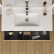 Meuble salle de bain 100 cm A poser - Plan vasque céramique - Effet chêne sonoma - Karaib 2