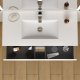 Meuble salle de bain 100 cm A poser - Plan vasque céramique - Blanc mat - Karaib 2