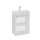 Meuble salle de bain faible profondeur 50 cm x 30 cm blanc mat à suspendre Doti