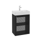 Meuble salle de bain faible profondeur 50 cm x 30 cm noir mat à suspendre Doti