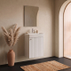 Meuble salle de bain faible profondeur 50 cm x 30 cm blanc strié à suspendre Vetti