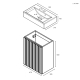 Meuble salle de bain faible profondeur 50 cm x 30 cm blanc strié à suspendre Vetti