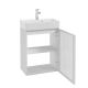 Meuble salle de bain faible profondeur 50 cm x 30 cm blanc mat à suspendre Doti
