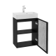 Meuble salle de bain faible profondeur 50 cm x 30 cm noir mat à suspendre Doti