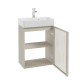 Meuble salle de bain faible profondeur 50 cm x 30 cm cachemire mat à suspendre Doti