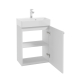 Meuble salle de bain faible profondeur 50 cm x 30 cm blanc strié à suspendre Vetti