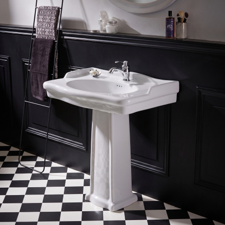 Lavabo colonne époque rétro blanc