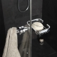 Paroi de douche fixe italienne 120x195 cm Réversible avec Porte-Savon et Bande Miroir