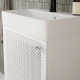Meuble salle de bain faible profondeur 50 cm x 30 cm blanc mat à suspendre Doti