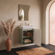 Meuble salle de bain faible profondeur 50 cm x 30 cm Vert strié eucalyptus à suspendre Vetti