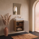 Meuble salle de bain faible profondeur 50 cm x 30 cm Oak strié à suspendre Vetti