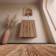 Meuble salle de bain faible profondeur 50 cm x 30 cm Oak strié à suspendre Vetti