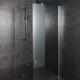 Ensemble double paroi de douche fixe italienne + retour latéral 80x195 cm aluminium chromé verre securit 8 mm réversible