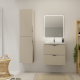 Meuble colonne de salle de bain H 160 cm striée cachemire mat à suspendre - Tirso