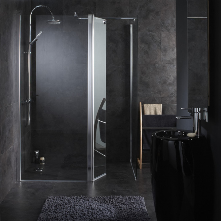 Achat ensemble de paroi de douche en verre avec porte mobile