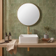 Vasque à poser carrée 38.5 cm - Blanc brillant - Rebords fins - Carrare