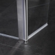 Ensemble double paroi de douche fixe 90 + 80 cm avec porte mobile 27 cm aluminium chromé verre securit 6 mm réversible