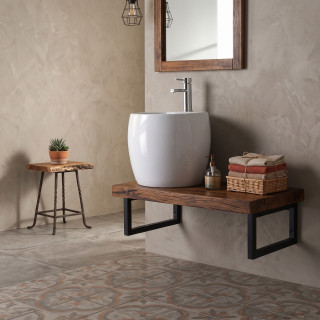 Mini lavabo totem céramique blanche ø 45 cm Élégance et moderne