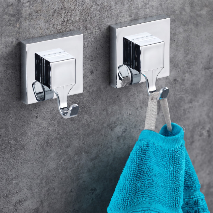 Lot de 2 crochets porte-serviette Quadro - Wenko