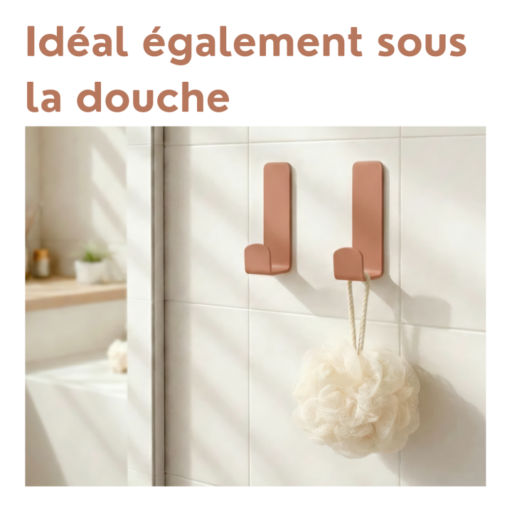 Crochet mural inox marron mat sans perçage Turbo-Loc Wenko (x2)