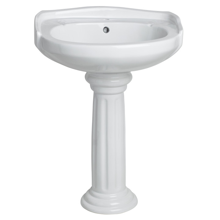 Lavabo colonne rétro en céramique