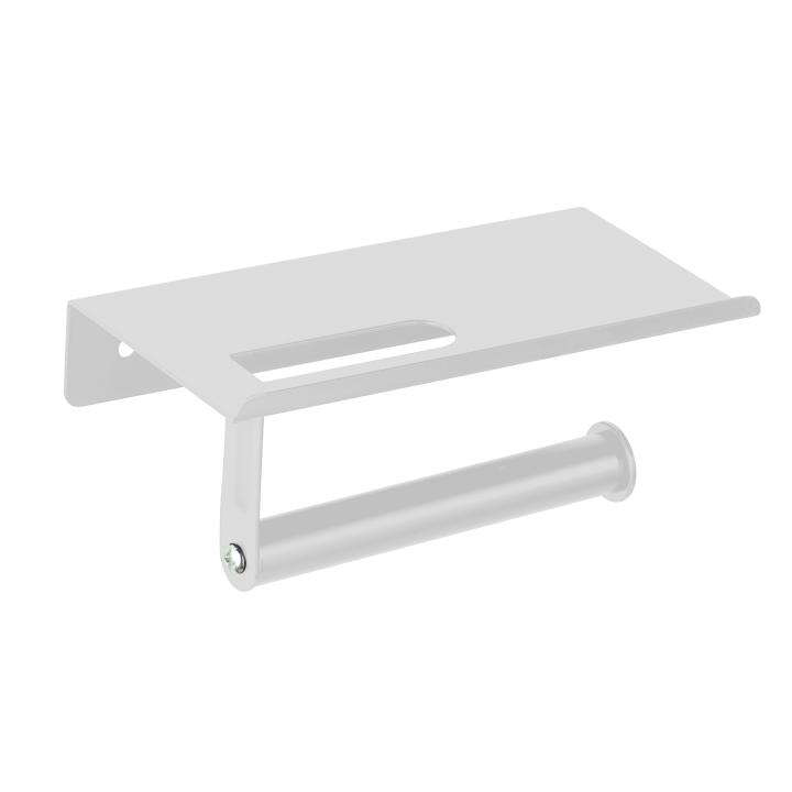 Dérouleur Porte-papier toilette avec tablette blanc mat en acier - Walli Wenko