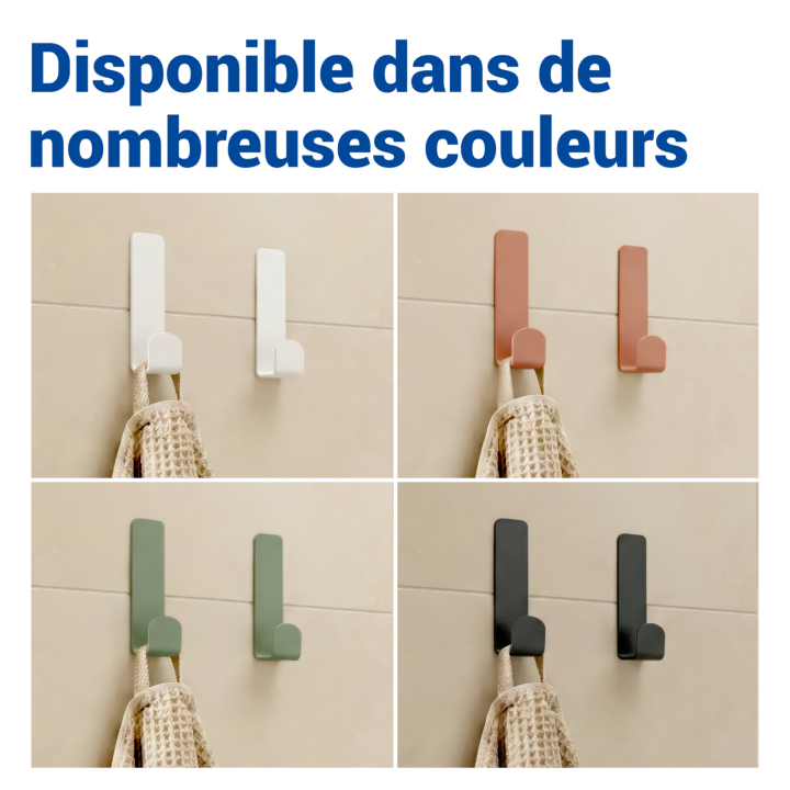 Crochet mural inox blanc mat sans perçage Turbo-Loc Wenko (x2)