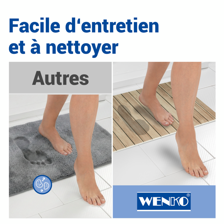 Tapis de bain diatomite Lepiana Bois 80x50 - Wenko