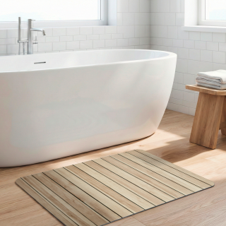 Tapis de bain diatomite Lepiana Bois 80x50 - Wenko