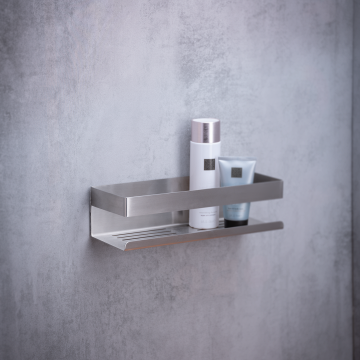 Étagère de douche inox mat 30 cm Genova Wenko | PlaneteBain