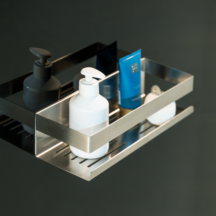 Étagère de douche inox mat 30 cm Genova Wenko | PlaneteBain