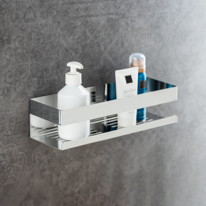 Étagère de douche inox mat 30 cm Genova Wenko | PlaneteBain