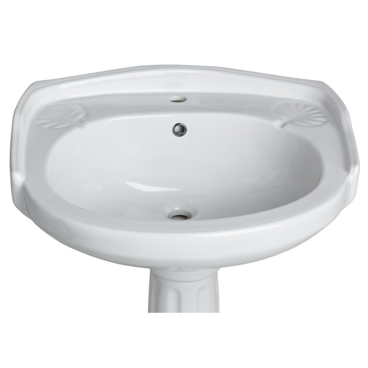 Lavabo colonne rétro en céramique