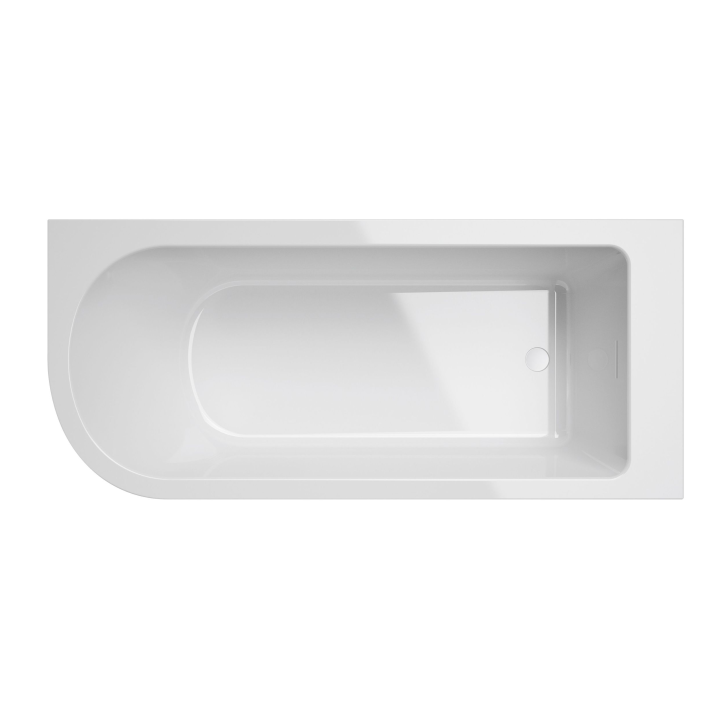 Baignoire Semi-Îlot Angle Droit Candela 2 170x75 - Blanc