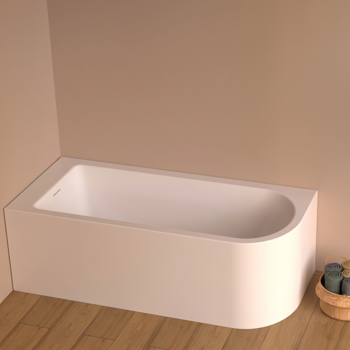 Baignoire Semi-Îlot Angle gauche Candela 2 170x75 - Blanc