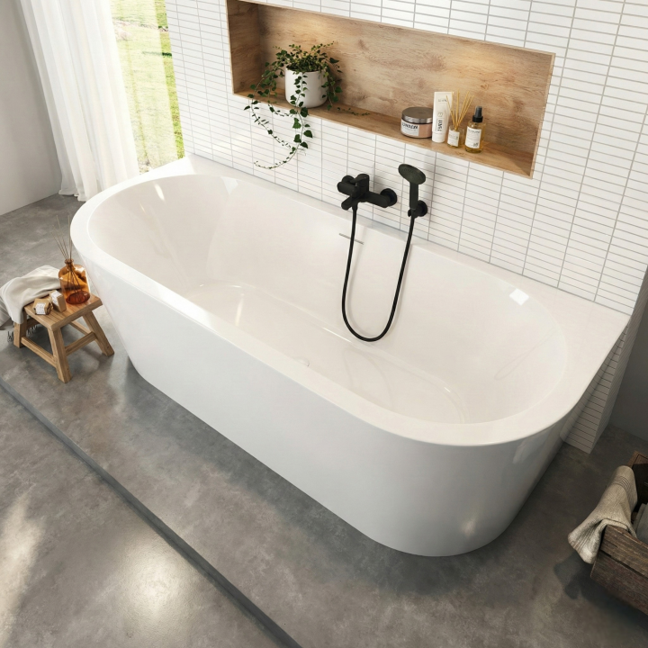 Baignoire Îlot Murale 170x75 Blanc brillant | Philoa 2