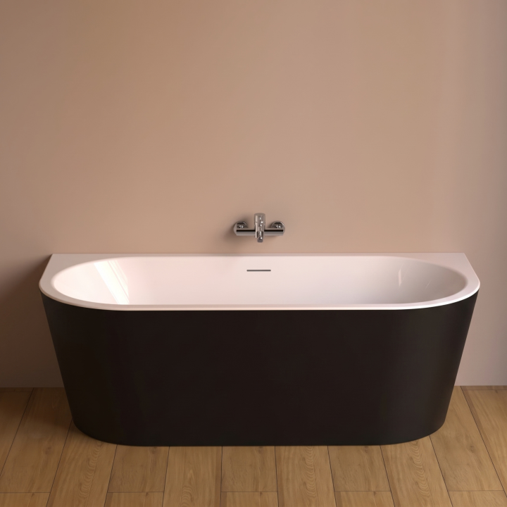 Baignoire Îlot Murale 170x75 Noir & Blanc | Philoa 2