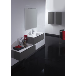 Ensemble Meuble Vasque 100 cm + Complément 80 cm - Taupe Satiné