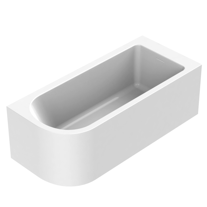 Baignoire Semi-Îlot Angle Droit Candela 2 170x75 - Blanc