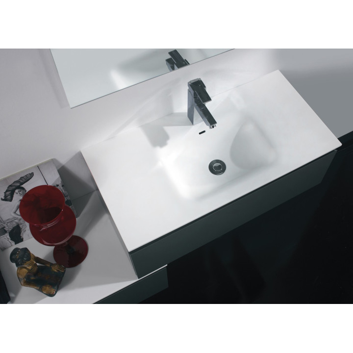 Ensemble Meuble Vasque 100 cm + Complément 80 cm - Taupe Satiné