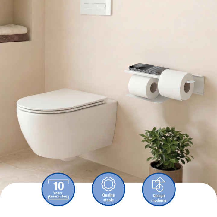 Porte-papier toilette double Lizan Blanc - Wenko