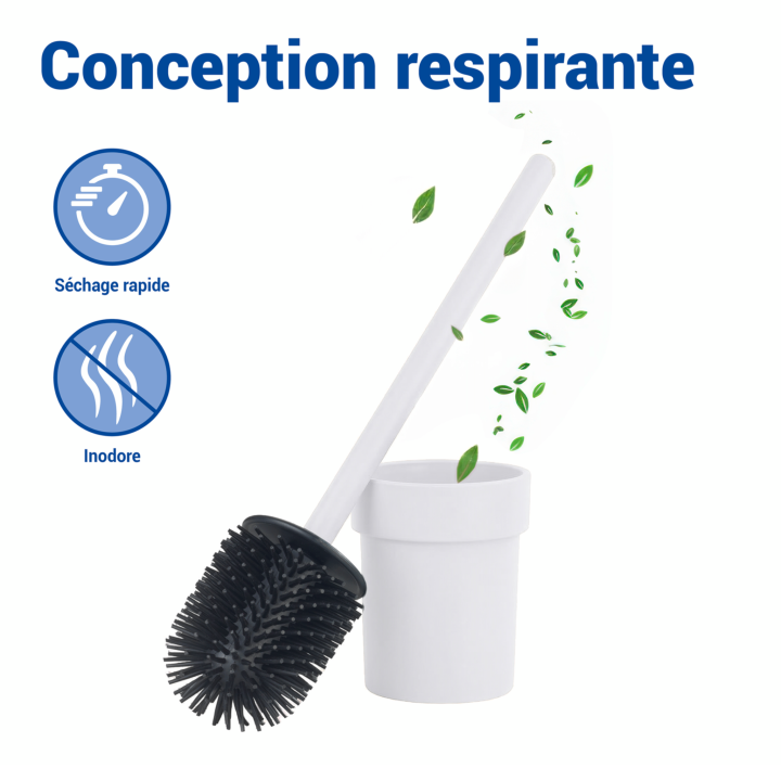 Brosse WC murale Lizan Blanc sans perçage - Wenko